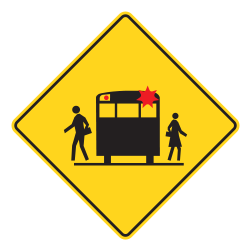 School Bus Stop Ahead