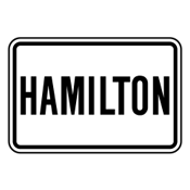 Destination Marker - QEW (blue on yellow)