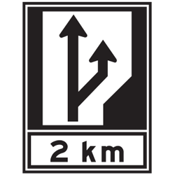 Passing Lane 2 Km Ahead