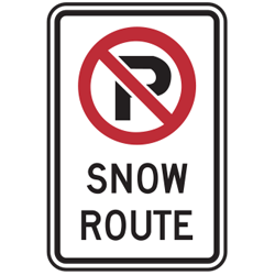 No Parking Snow Route